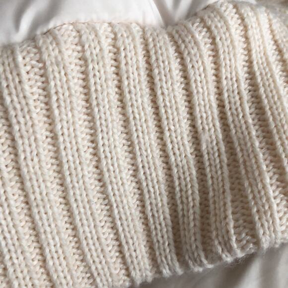 BCBGMaxAzria Cream Puffer Sweater Jacket with knit shawl collar & cuffs size XS - Picture 8 of 12